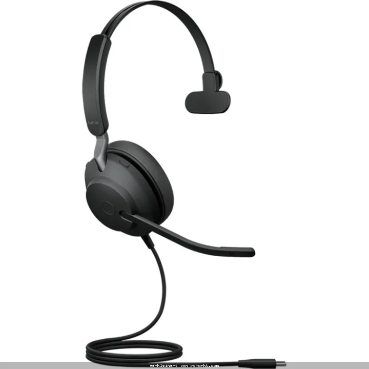 Jabra Evolve2 40 SE, Einseitiges Headset, Kabelgebunden USB-A-Anschluss, 3 Mikrofone, Geräuschisolierendes Design, UC-Plattformen kompatibel