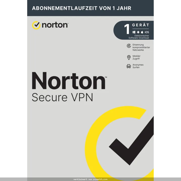 Norton Secure VPN - ohne Datenlimit [1 Gerät - 1 Jahr] für PC, MAC, Mobilgeräte