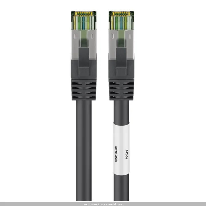 Goobay CAT 8.1 Patchkabel, S/FTP (PiMF), schwarz 0,5m