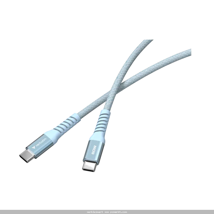 VERBATIM Sync & Charge USB-C zu USB-C 60W Magnetkabel 120 cm - blau