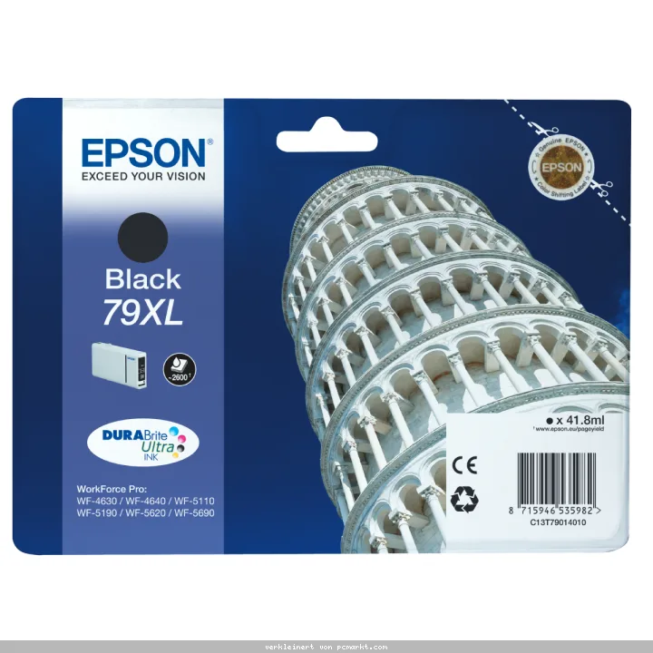 Epson 79XL Tintenpatrone Schwarz Für Kompatibilität, siehe Artikel-Beschreibung | Niedrigere Druckkosten Dank XL-Tintenpatrone