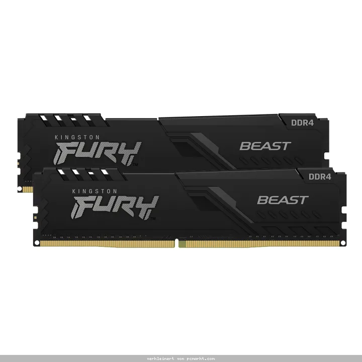 Kingston FURY Beast Schwarz 32GB Kit (2x16GB, R2) DDR4-3200 CL16 'UDIMM Gaming Arbeitsspeicher