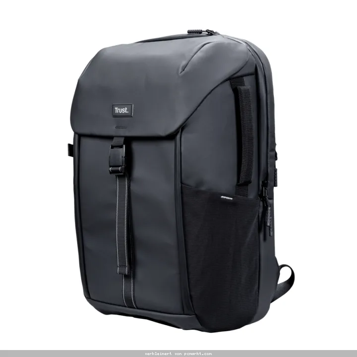 TRUST Jersey Rucksack für den Alltag Schwarz Für Notebook-Größen bis zu 17 " | Volumen 25 L | wasserdicht | Polyester