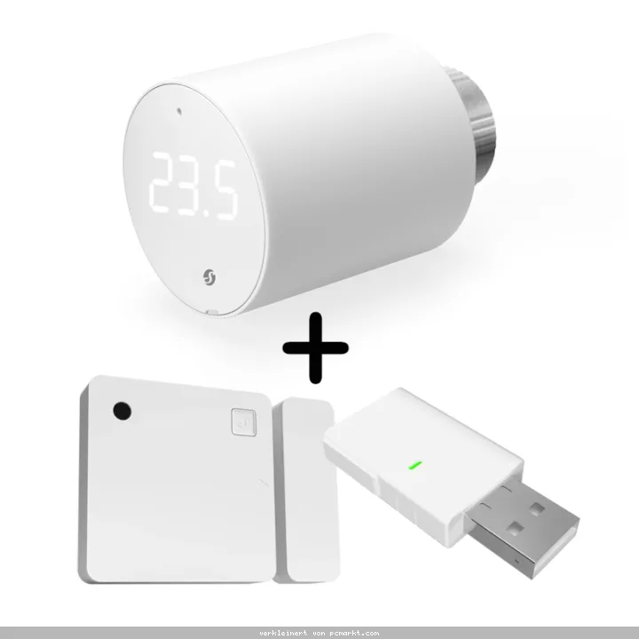 Shelly Starter Kit Heizen Easy 1x Blu TRV (Neu: Zigbee-Unterstützung per Firmware-Update (1.3.2)) · 1x Blu DoorWindow · 1x Blu Gateway
