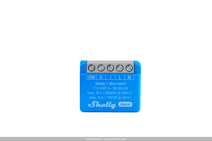 Shelly 1 Mini Gen. 4 - Steuerrelais mit max. 8A, WLAN, Zigbee, Matter & Bluetooth, Shelly Chipsatz