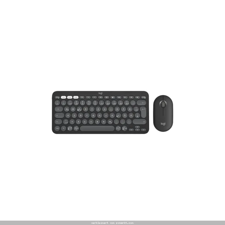 Logitech Desktopset PEBBLE 2 COMBO, grafit Schlanke Multi-Device Bluetooth®-Tastatur und -Maus mit anpassbaren Tasten.
