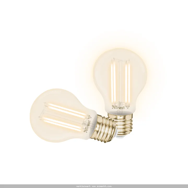 Trust E27 DUO-PACK LED FILAMENT WI-FI Smartes WiFi LED-Filament, Lichtstimmung weiß, Fassung E27, von Ihrem Smartphone/Tablet zu steuern