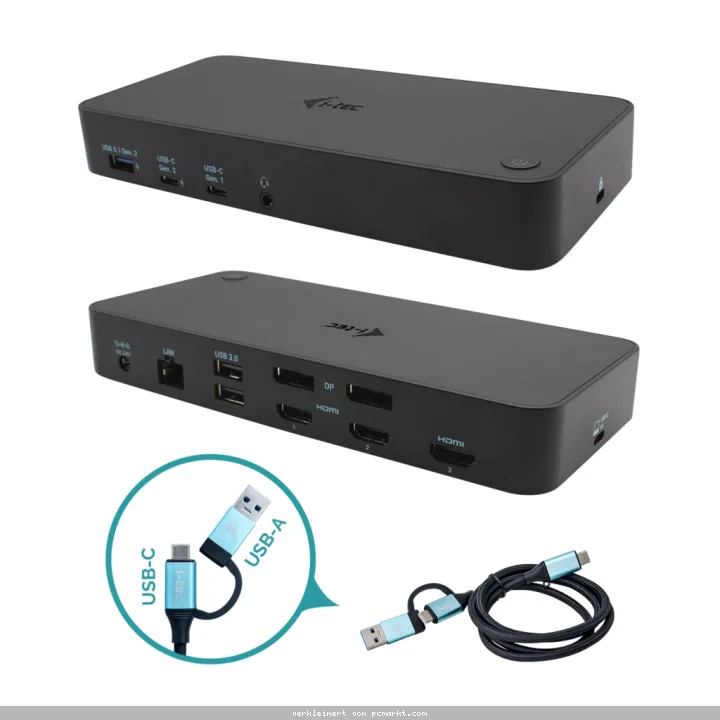 i-tec Docking Station USB 3.0 USB-C CATRIPLEDOCKPDPRO Power Delivery | Thunderbolt | 2x USB 3.0-Anschluss