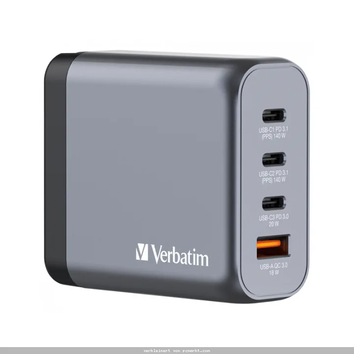 VERBATIM GNC-140 GaN Netzladegerät 4 Port 140W USB A/C