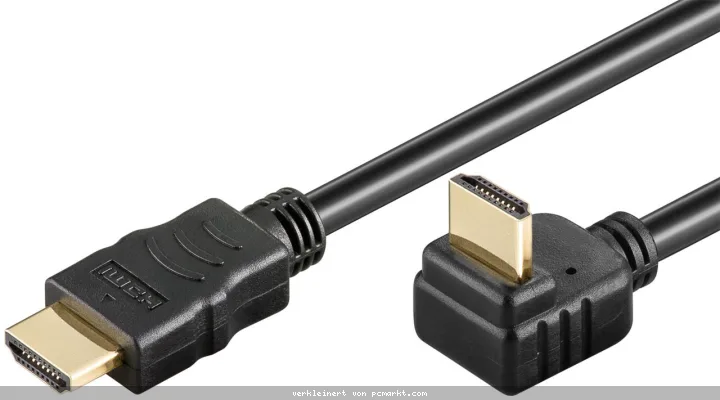 Goobay High Speed HDMI Kabel mit Ethernet, verg. 0,5m HDMI™-Stecker (Typ A) > HDMI™-Stecker (Typ A) 270°