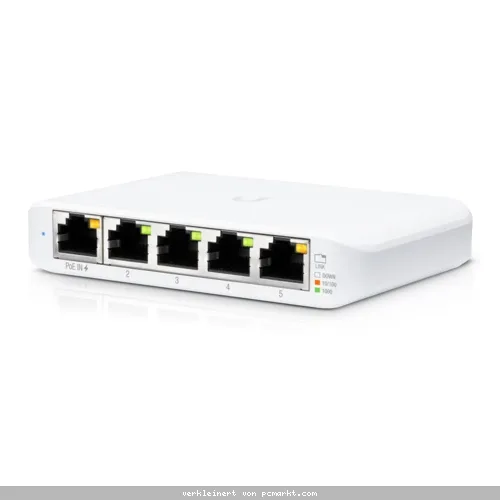 Ubiquiti Flex Mini Managed Switch 5x Gigabit Ethernet, 1x PoE+ (zur Stromversorgung)