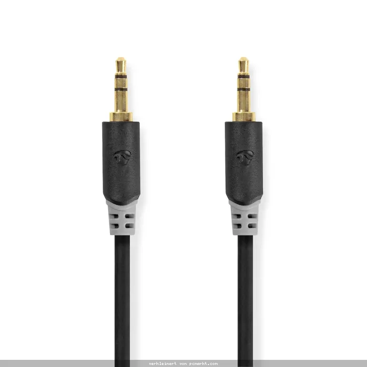 KAB NEDIS Stereo-Audiokabel | 3.5 mm Stecker | 3.5 mm | Vergoldet | 2.00 m | rund | Anthrazit | Verpackung mit Sichtfenster
