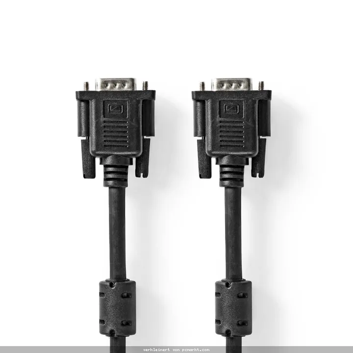 Nedis VGA-Kabel | VGA Stecker | 2.00 m | Schwarz - Vernickelt | Maximale Auflösung: 1280x768 | Rund | ABS | Label