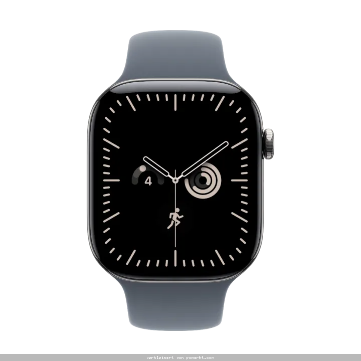 Apple Watch Series 12 Cellular 46mm - Natur Titan Case Navyblau Sport Band - S/M