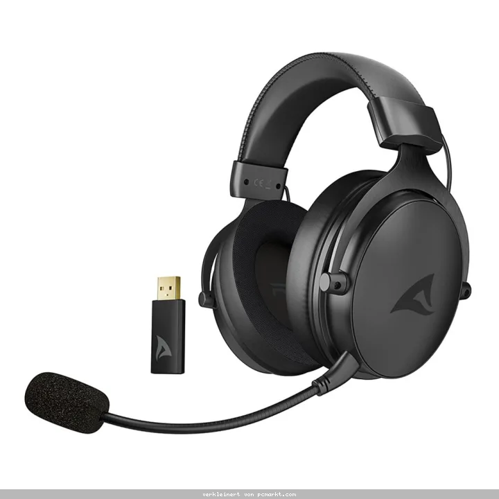 Sharkoon SGH40W Gaming Headset kabelloses Gaming Headset mit 53mm-Treibern und komfortablen Hybrid-Ohrpolstern