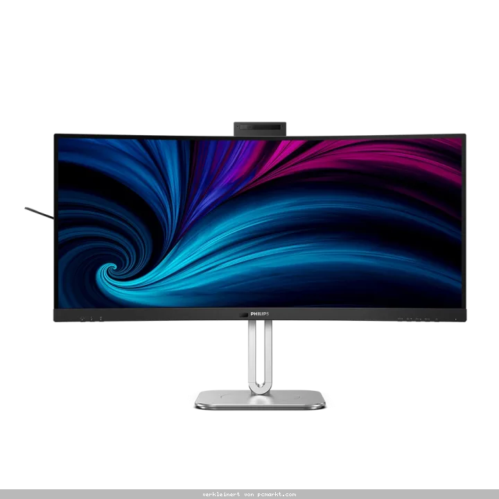 Philips 34B2U6603CH 34 Zoll WQHD Curved Monitor, höhenverstellbar, Lautsprecher, 5 MP Webcam, Noise Cancellation, HDR400 (3440x1440, 120 Hz, 2x HDMI