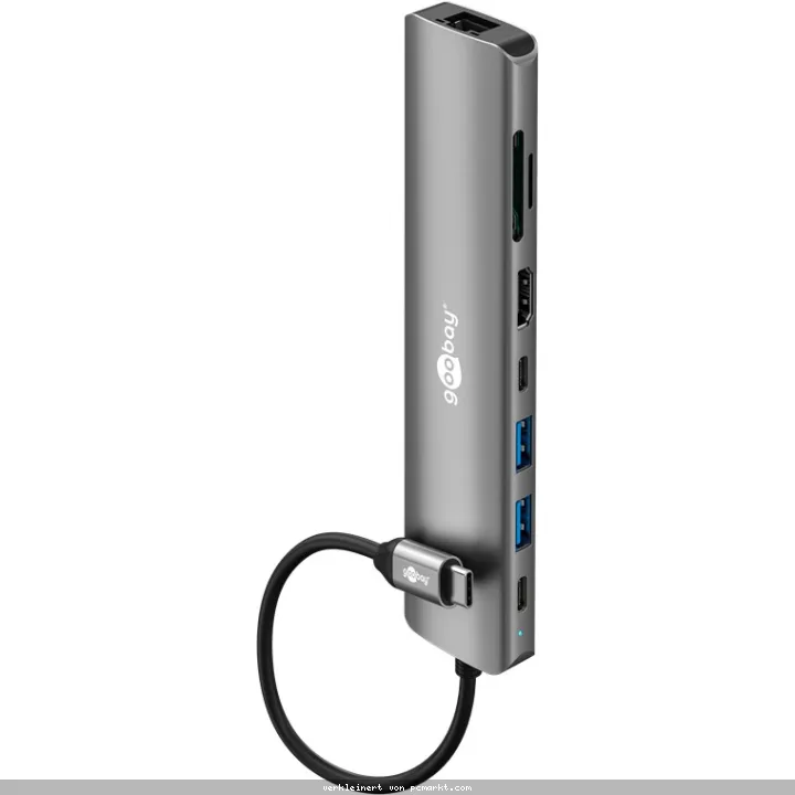 Goobay Slim 8-Port USB-Hub mit HDMI™ und RJ45, 5 Gbit/s
