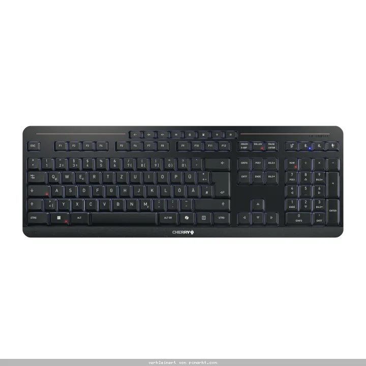 Cherry Stream Ultimate, Kabellose Tastatur 2x Bluetooth®-5.2-Kanäle, 2,4-GHz-Funk und USB, 8 Office- und Medientasten, CHERRY SX Scherenmechanik
