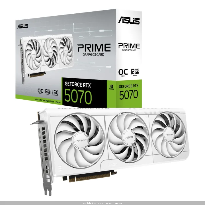 ASUS Prime GeForce RTX 5070 OC White - 12GB GDDR7, HDMI, 3x DP