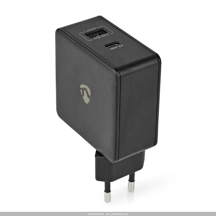 Nedis Netzladegerät 57 W Schnellladefunktion 2.25 A 2.4 - Anzahl der Ausgänge: 2, USB-A, USB-C™, Kein Kabel im Lieferumfang enthalten, Automatische S