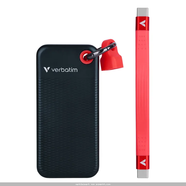 Verbatim Pocket SSD 1TB Schwarz/Rot Externe Solid-State-Drive, USB 3.2 Gen 2x1