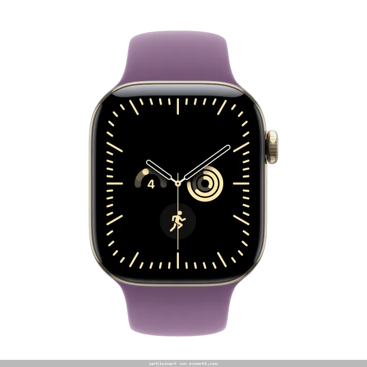 Apple Watch Series 12 Cellular 42mm - Brillantgold Titan Case Burgunder Sport Band - M/L