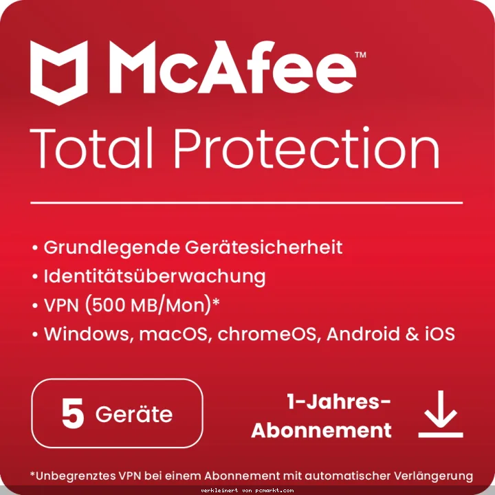 McAfee Total Protection [5 Geräte - 1 Jahr]