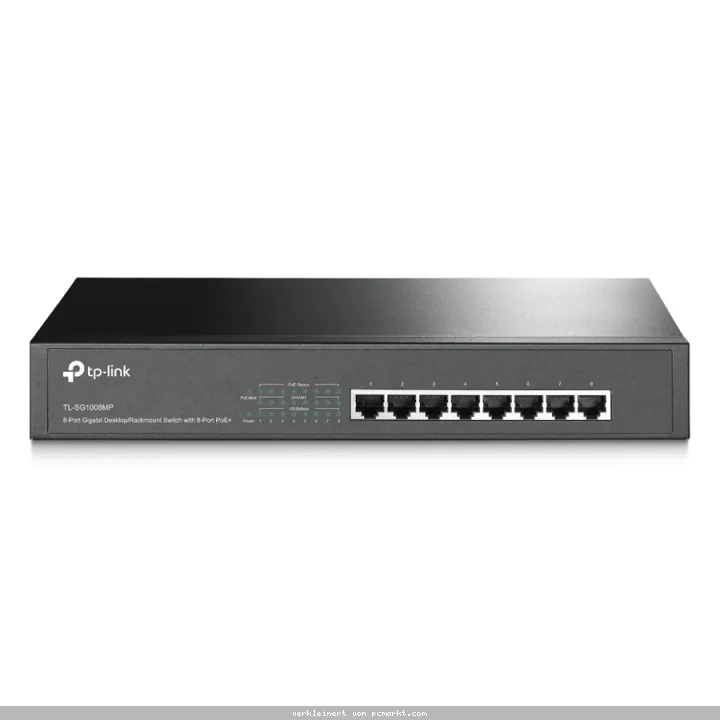 TP-Link TL-SG1008MP Netzwerk-Switch 8-Port, Unmanaged, 8x Gigabit RJ45, 8x PoE+, 153W