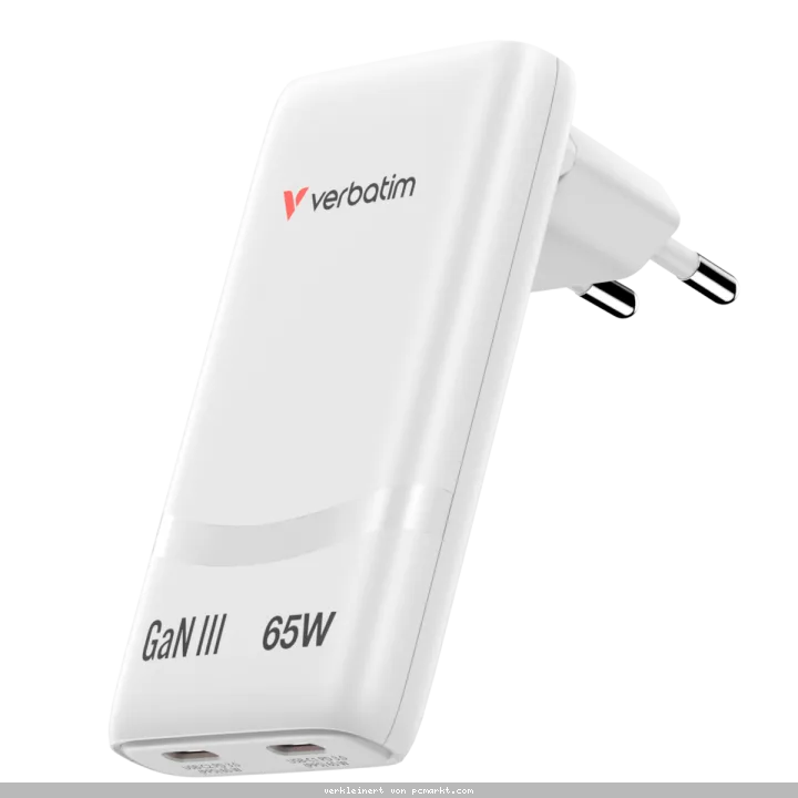 Verbatim Fold ´n´ Go GaN Charger 65W EU plug White