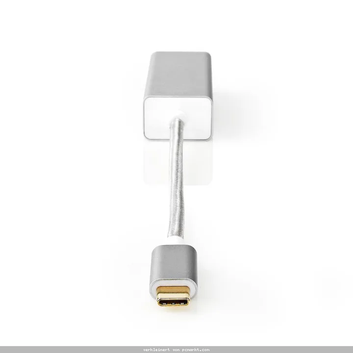 Nedis USB-Adapter USB 3.2 Gen 1 USB-C™ Stecker - RJ45 Buchse, 1 Gbps, 0.20 m, Rund, Vergoldet, Geflochten / Nylon, Silber