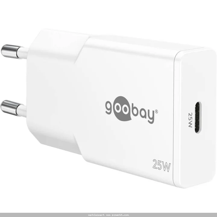 Goobay USB-C™ PD GaN Schnellladegerät Slim (25 W) weiß