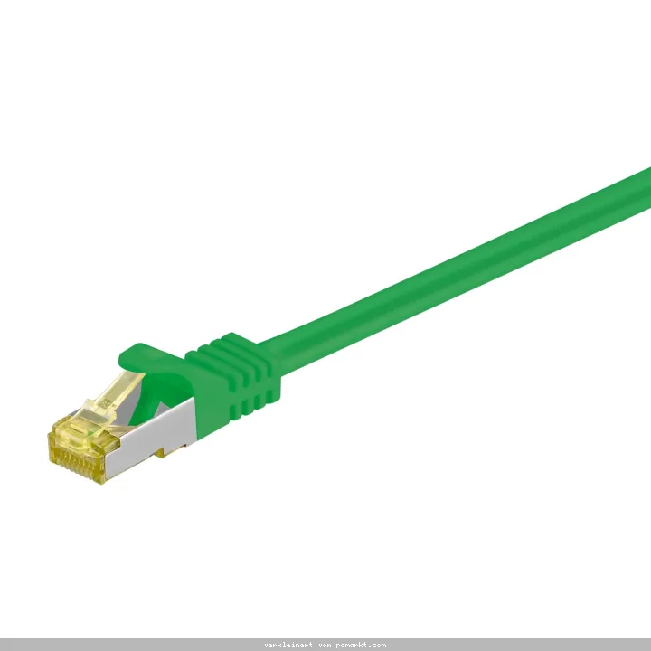Goobay 0.25m RJ45 Patchkabel CAT 6A S/FTP (PiMF), 500 MHz, mit CAT 7 Rohkabel, grün LSZH halogenfrei, Kupfer