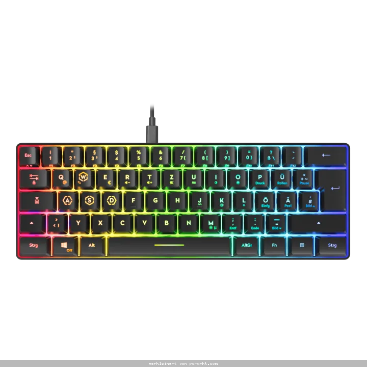 Speedlink LETOS RGB 60% Gaming Keyboard, schwarz - DE layout