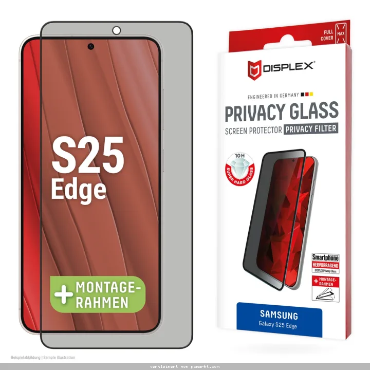 DISPLEX Privacy Glass Schutzfolie FC Samsung Galaxy S25 Edge Panzerglas mit Sichtschutz