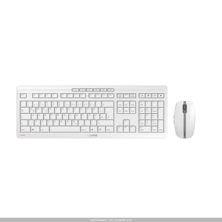 CHERRY STREAM DESKTOP Set, Maus und Tastatur kabellos, Weiß-grau