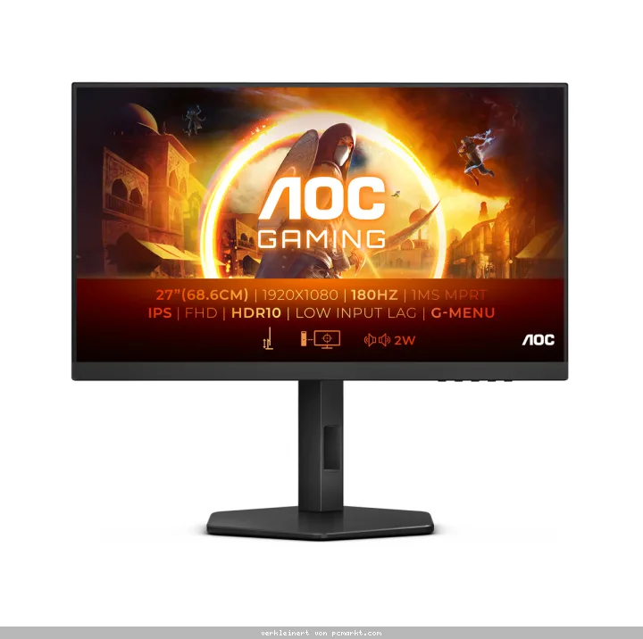 AOC Gaming 27G4X 27 Zoll FHD Monitor, 180 Hz, 1 ms, FreeSync Prem., G-Sync comp., HDR10 (1920x1080, HDMI, DisplayPort) schwarz
