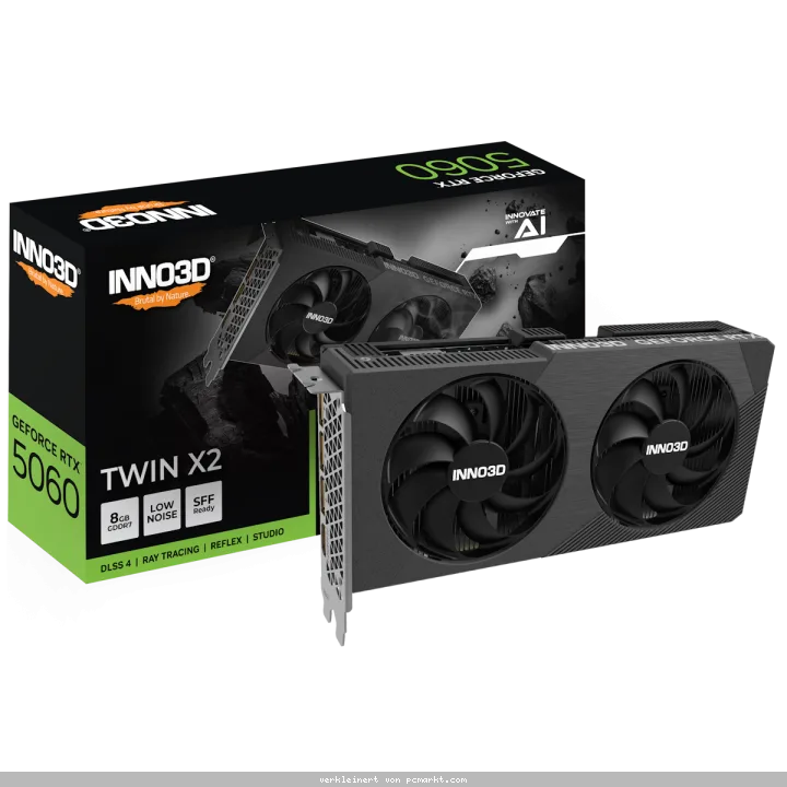 INNO3D GeForce RTX 5060 Twin X2 V2 Grafikkarte - 8GB GDDR7, HDMI, 3x DP