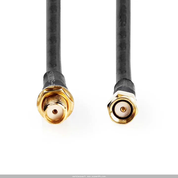 Nedis Antennenkabel | SMA-Stecker | SMA-Buchse | 5.00 m Vergoldet | 50 Ohm | Doppelt geschirmt | Rund | PVC | Schwarz | Label