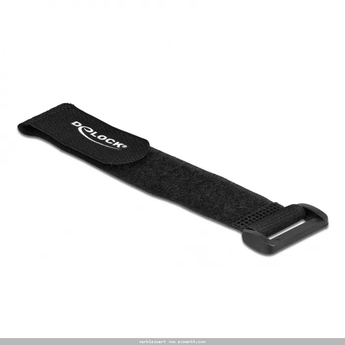 Delock Klett-Kabelbinder mit Schlaufe L 190 x B 25 mm schwarz 5 Stück