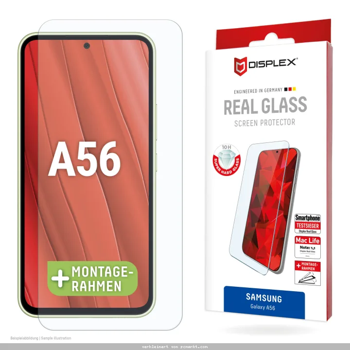 DISPLEX Real Glasschutzfolie für Samsung Galaxy A56 Kratzer-resistent, ultra-dünn, Schmutzabweisend