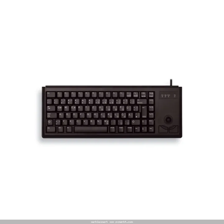 CHERRY G84-4400 Compact-Keyboard Ultraflache Kompakttastatur mit integriertem Trackball, kabelgebunden, PS/2-Anschluss