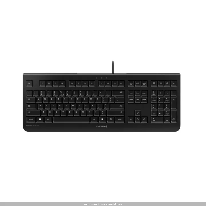 CHERRY KC 1000 Tastatur Schwarz US-Englisch mit EURO Symbol ultraflach, USB, kabelgebunden, Office Keyboard