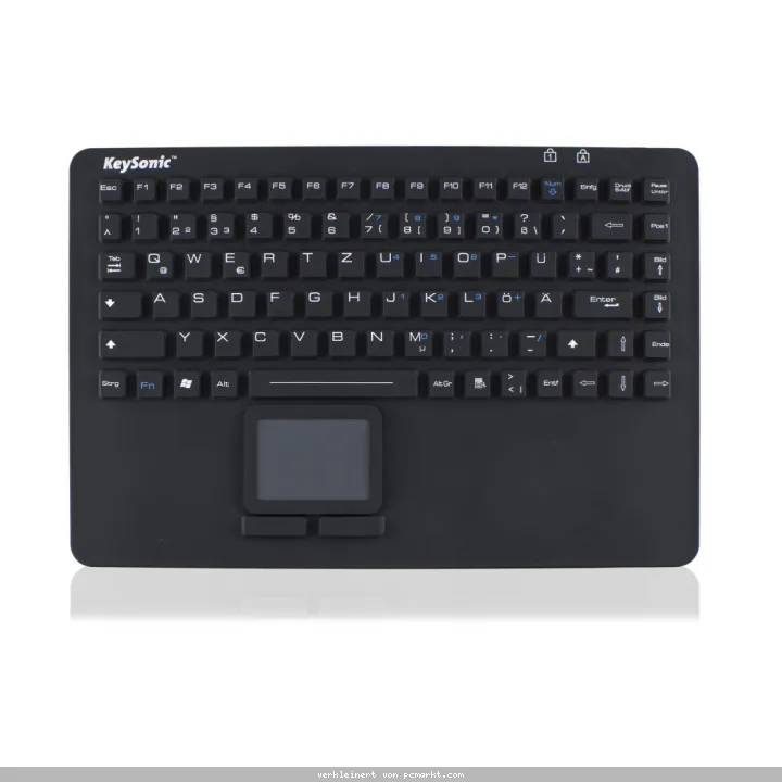 Keysonic KSK-5230 IN Kompakttatstatur, Kabelgebunden Silikonummantelung, Integriertes Touchpad, 2 Maustasten, USB-Anschluss, Wasserdicht IP68