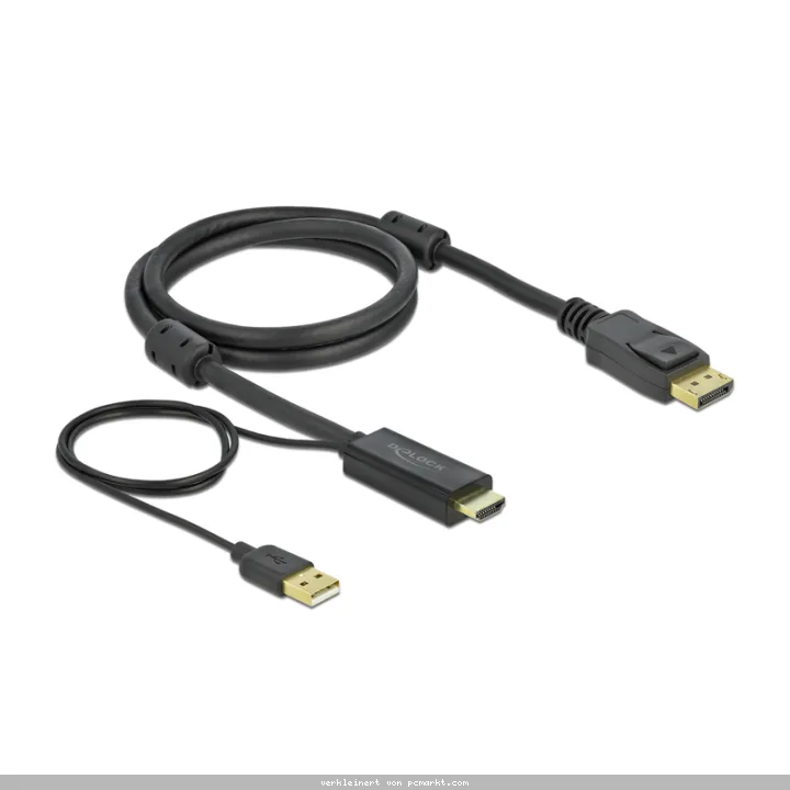 Delock HDMI zu DisplayPort Kabel 4K 30 Hz 1m
