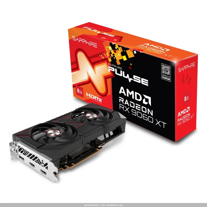 Sapphire Radeon RX 9060 XT 8GB PULSE Gaming 8GB GDDR6, 2x HDMI, 2x DP
