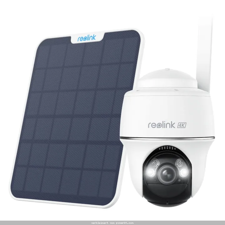 Reolink Go Series G440 4G Überwachungskamera mit Solarpanel 8MP 4K UHD (3840x2160), Akkubetrieb, IP64-Wetterschutz, Nachtsicht in Farbe, Schwenk- und