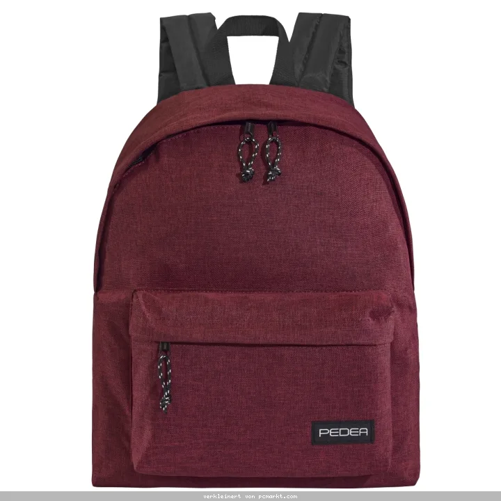 PEDEA Freizeit Rucksack "Style" Unisex Rucksack mit 24 L und Notebookfach bis 13,3 Zoll (33,8cm), rot