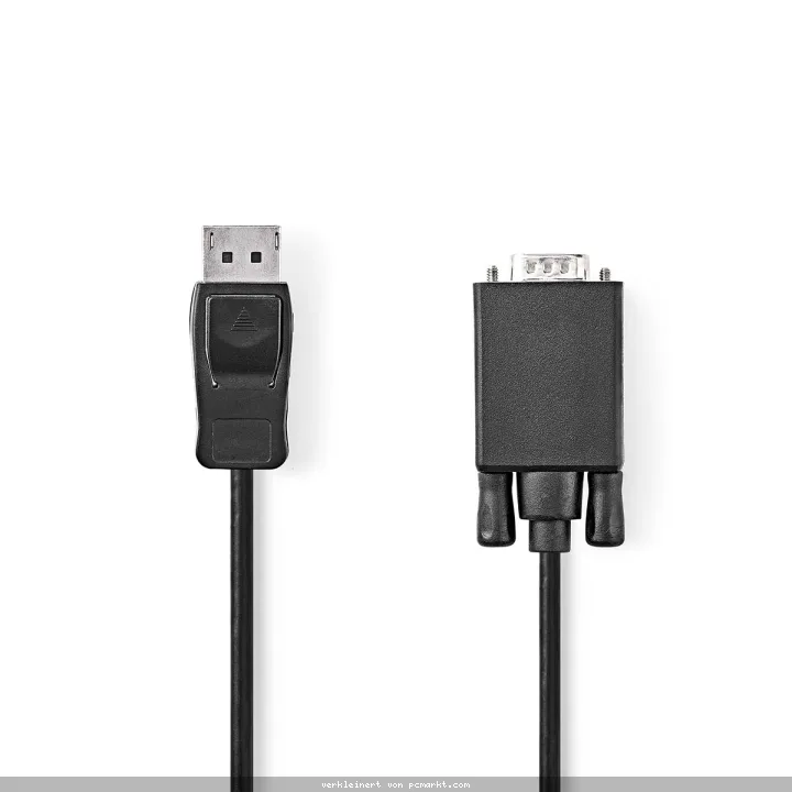 Nedis VGA-Kabel, DisplayPort Stecker | VGA Stecker | Vernickelt | Maximale Auflösung: 1080p | 2.00 m | Rund | PVC | Schwarz | Label