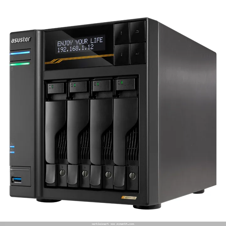 Asustor Lockerstor 4 Gen3 NAS 4-Bay AMD Ryzen V3C14 CPU, 16GB ECC DDR5 RAM, 0/4 HDD/SSD