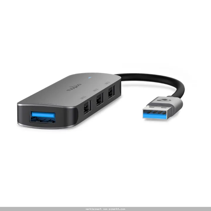 Nedis USB-Hub USB-A Stecker - 4x USB A, 4-Port port(s), USB 2.0 / USB 3.2 Gen 1, Stromversorgung über USB, 5 Gbps